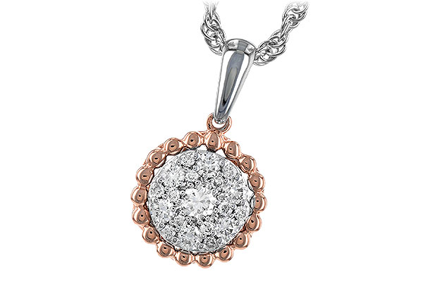 A236-11417: NECKLACE .33 TW (ROSE & WHITE GOLD)