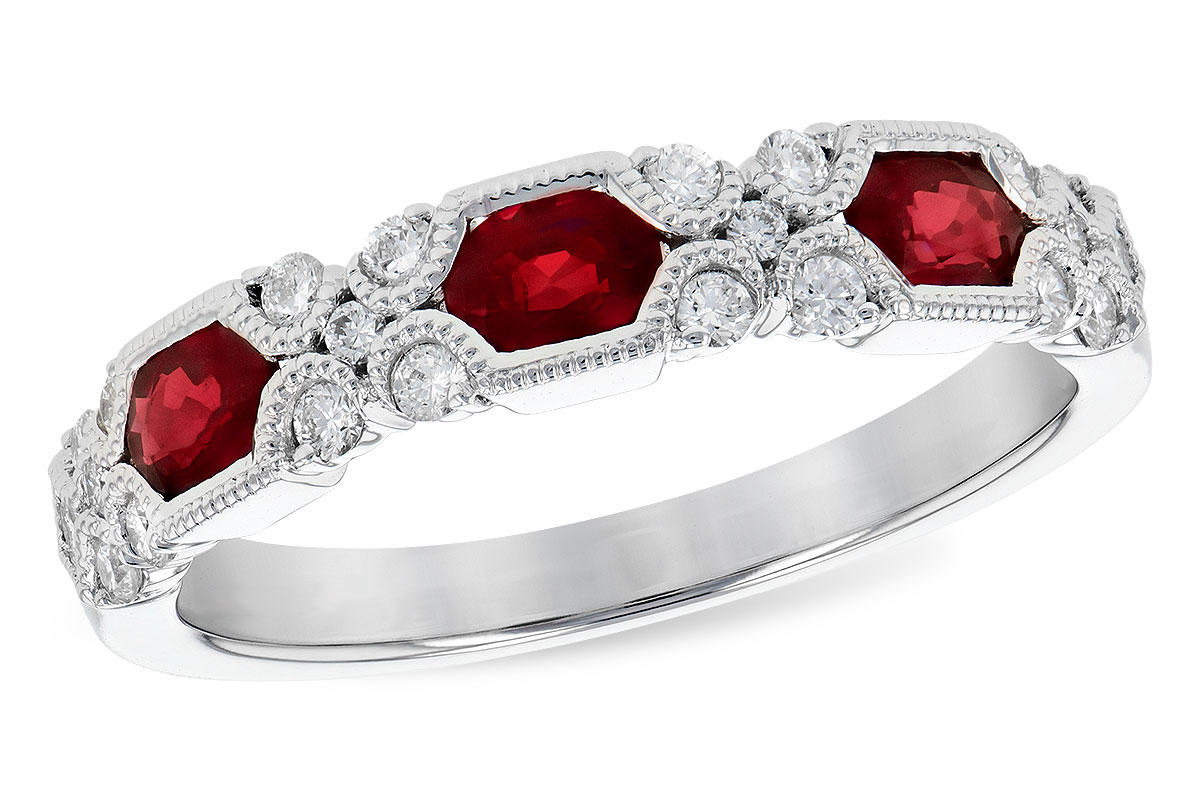 B318-85926: LDS WED RG .74 RUBY 1.00 TGW (4x3MM RUBY)