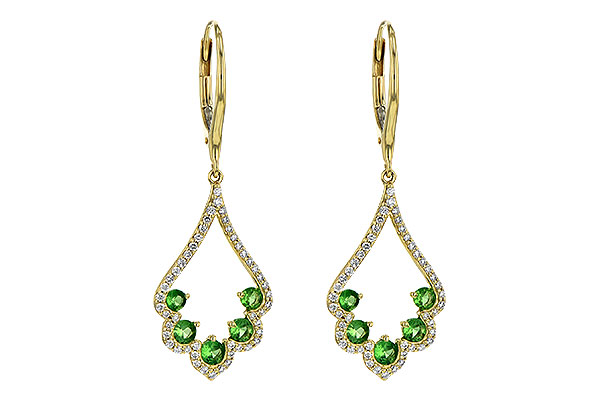 E236-09589: EARR .64 GREEN GARNET .98 TGW