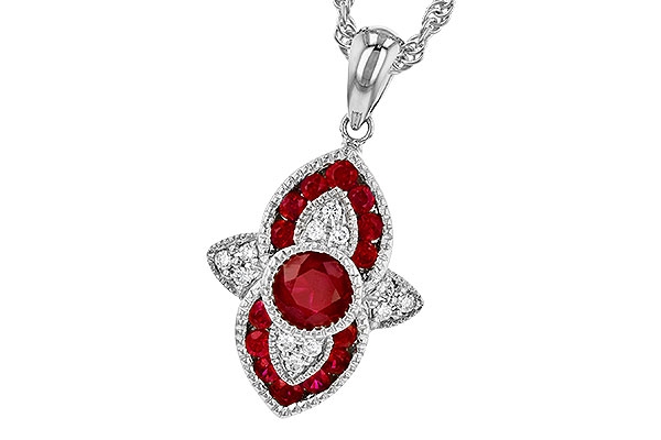 E318-85080: NECK .63 TW RUBY .70 TGW