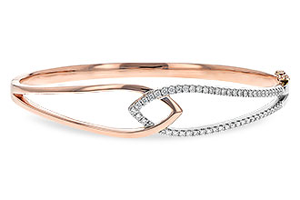 F235-25989: BANGLE BRACELET .50 TW (ROSE & WG)