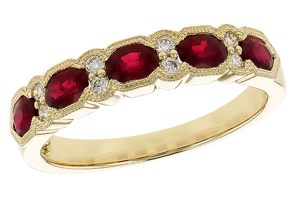 G319-78680: LDS WED RG .88 TW RUBY 1.00 TGW (4x3MM RUBY)