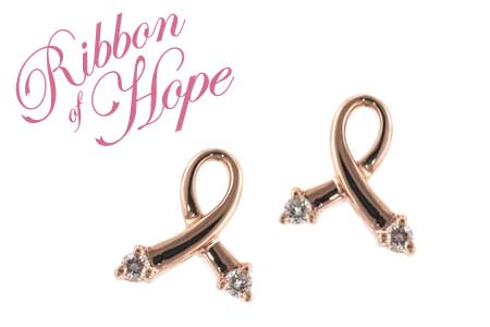 H046-17780: PINK GOLD EARRINGS .07 TW