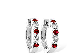 H047-03207: EARRINGS .33 RUBY .52 TGW
