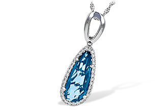 K236-16825: NECK 3.31 LONDON BLUE TOPAZ 3.50 TGW