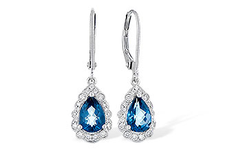 K318-89634: EARR 1.48 TW LONDON BLUE TOPAZ 1.63 TGW
