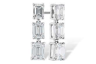 K319-74171: EARRINGS 1.12 TW EMERALD CUTS