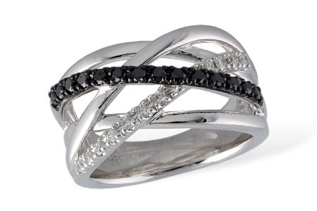 A231-60462: LDS WED RG .25 BLK DIAS .41 TW