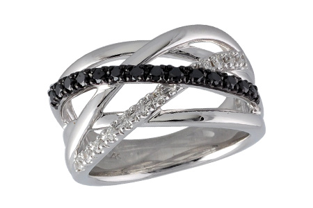 A231-60462: LDS WED RG .25 BLK DIAS .41 TW