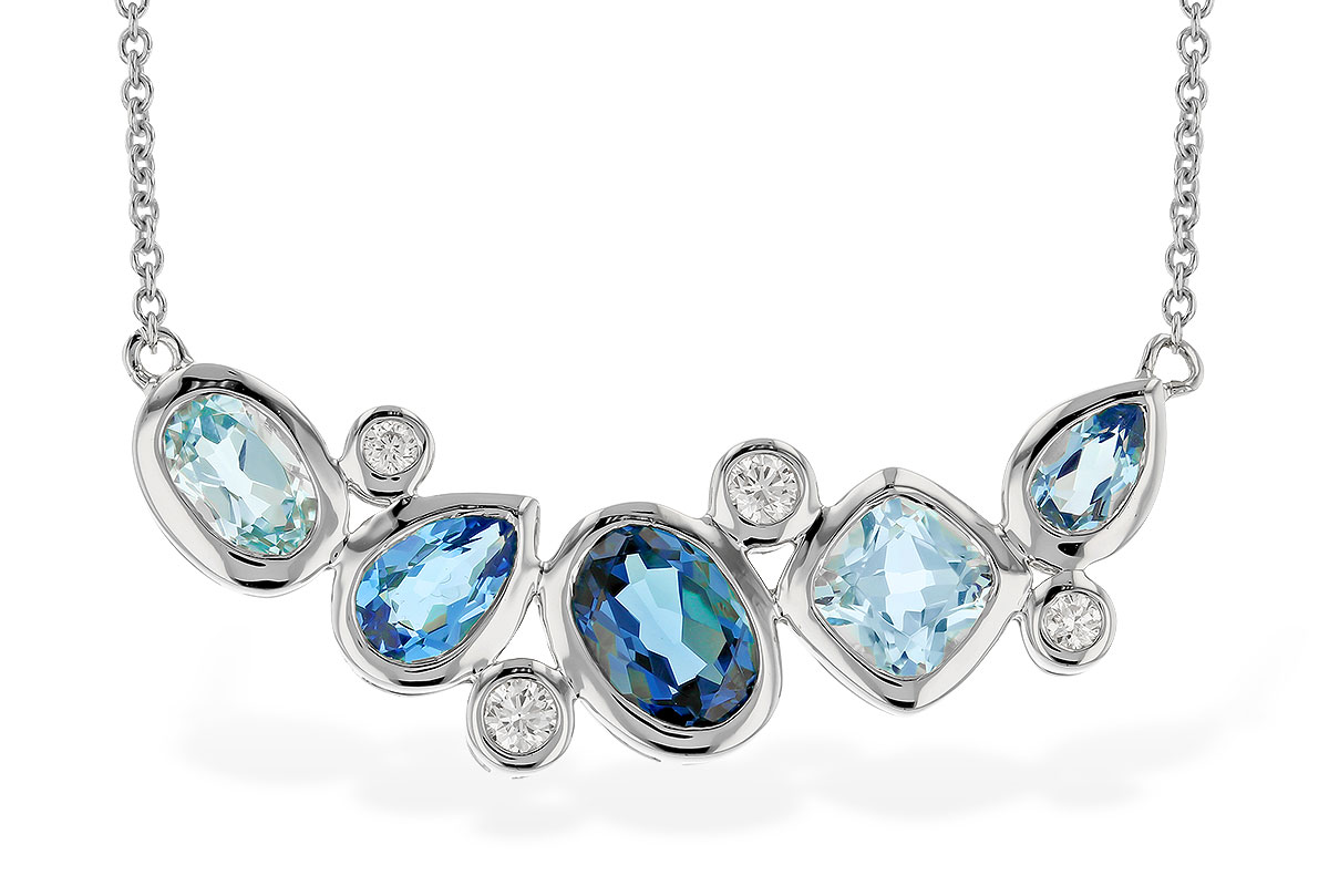 A319-78653: NECK 2.57 BLUE TOPAZ TW 2.72 TGW (18")