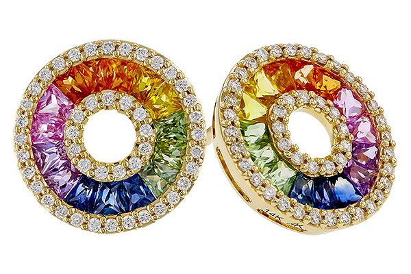 A320-66853: EARRINGS 2.10 MULTI-COLOR SAPP 2.37 TGW
