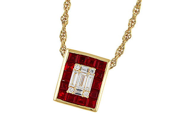 A320-71417: NECKLACE .82 RUBY TW 1.00 TGW