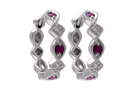 B047-00462: EARRINGS .20 RUBY .25 TGW