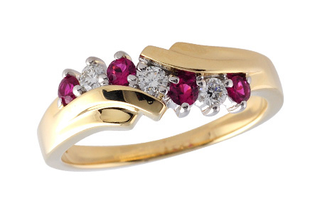 B138-82317: LDS WED RG .23 RUBY .38 TGW