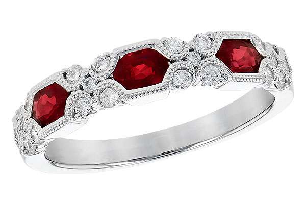 B318-85926: LDS WED RG .74 RUBY 1.00 TGW (4x3MM RUBY)