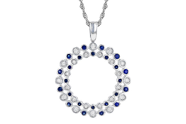 B318-86826: NECKLACE .43 TW SAPP .56 TGW