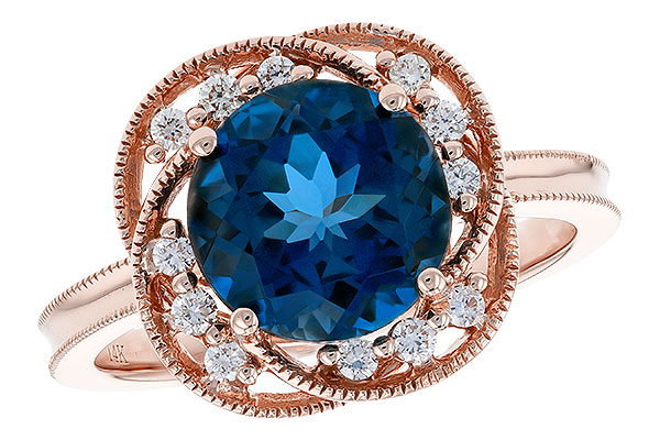 B319-75989: LDS RG 2.90 LONDON BLUE TOPAZ 3.05 TGW (9MM LBT)
