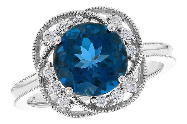 B319-75989: LDS RG 2.90 LONDON BLUE TOPAZ 3.05 TGW (9MM LBT)