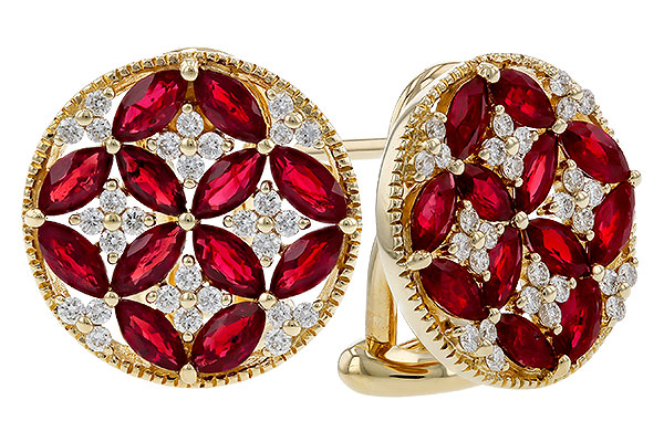B320-65089: EARRINGS 2.07 TW RUBY 2.37 TGW