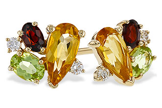 B320-66853: EARRINGS .66 SEMI PREC (CIT,PER,GAR) .70 TGW