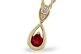 B320-66862: NECKLACE .20 RUBY .26 TGW (4x3 RUBY)