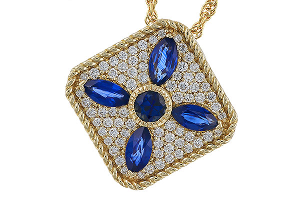 B320-68653: NECKLACE .89 TW SAPPHIRE 1.20 TGW