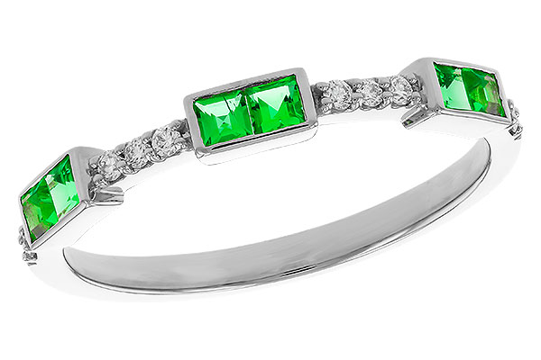 B320-68708: LDS WED RG .23 TW EMERALD .30 TGW
