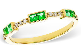 B320-68708: LDS WED RG .23 TW EMERALD .30 TGW