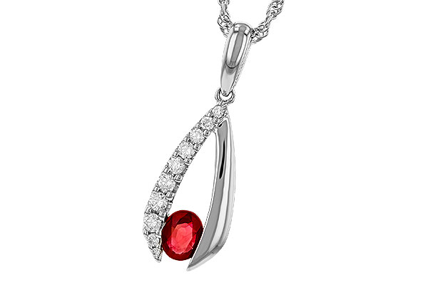 B320-68726: NECKLACE .34 RUBY .50 TGW (5x4 RUBY)