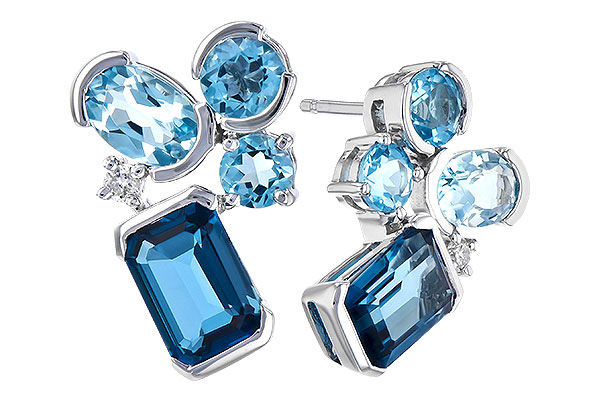 C318-88698: EARR 4.15 BLUE TOPAZ TW 4.19 TGW