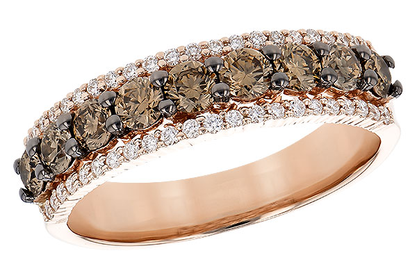 C318-89626: LDS WED RG .80 TW BROWN DIAS 1.00 TW