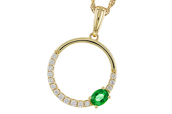 C320-66844: NECKLACE .19 EMERALD .34 TGW