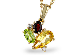 C320-66853: NECKLACE .79 SEMI PREC (CIT,PER,GAR) .82 TGW
