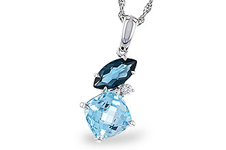 C320-67735: NECKLACE 2.37 TW BLUE TOPAZ 2.40 TGW