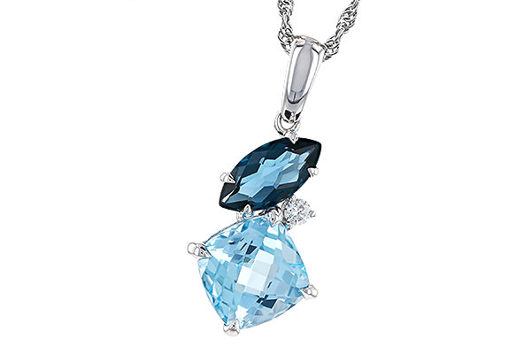 C320-67735: NECKLACE 2.37 TW BLUE TOPAZ 2.40 TGW