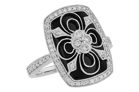 D046-14144: LDS ONYX & DIA RG .44 TW