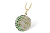 D234-30535: NECK .95 ROSE CUT GREEN GARNET 1.37 TGW