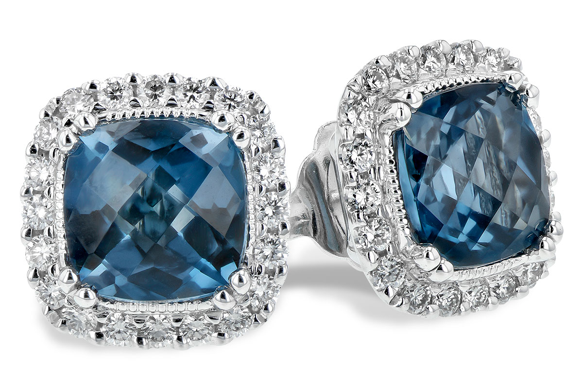 D235-19571: EARR 2.14 LONDON BLUE TOPAZ 2.40 TGW (6MM LBT)