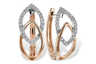 D235-25989: EARRING .25 TW (ROSE & WG)