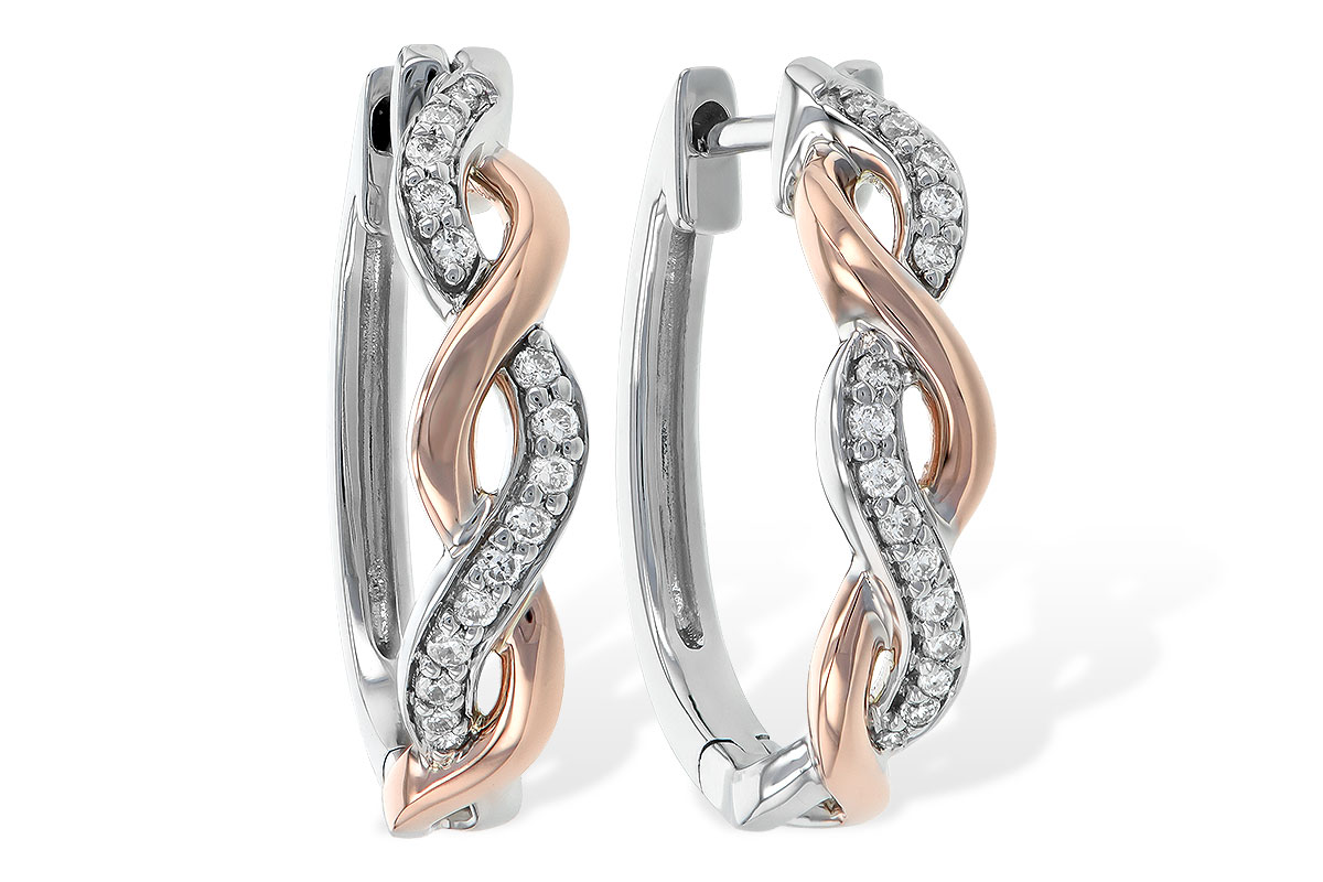 D236-12307: EARRINGS .15 TW (ROSE & WG)