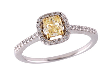 D318-82307: LDR .77 FANCY LGT YELL DIA .95 TW (GIA1279297180)
