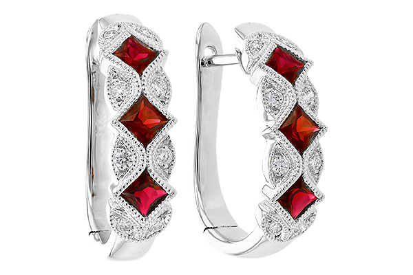D318-87789: EARR .75 RUBY .87 TGW