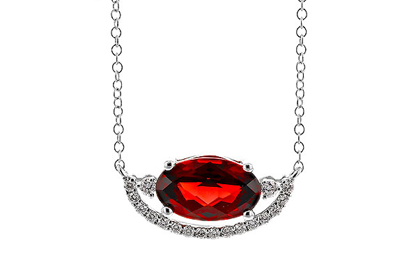D320-65971: NECKLACE 1.94 GARNET 2.08 TGW (10x6MM GAR / 18")