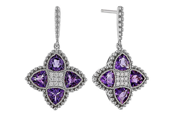 D320-68644: EARRINGS 1.41 AMETHYST 1.50 TGW