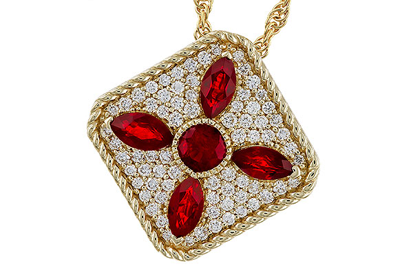 D320-68653: NECKLACE .81 TW RUBY 1.12 TGW