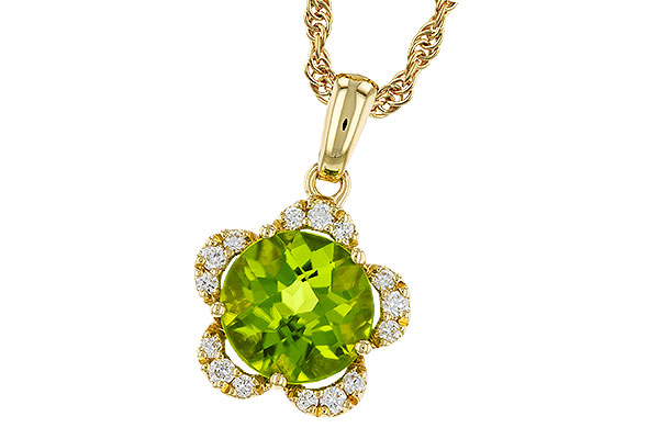 D320-72289: NECKLACE 2.16 PERIDOT 2.28 TGW (8MM RD)