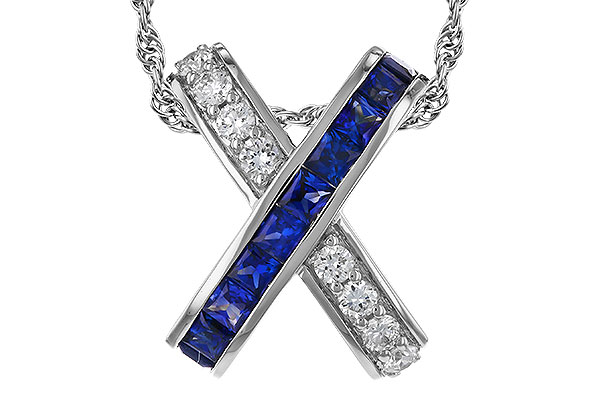 D320-72307: NECKLACE .60 TW SAPPHIRE .77 TGW