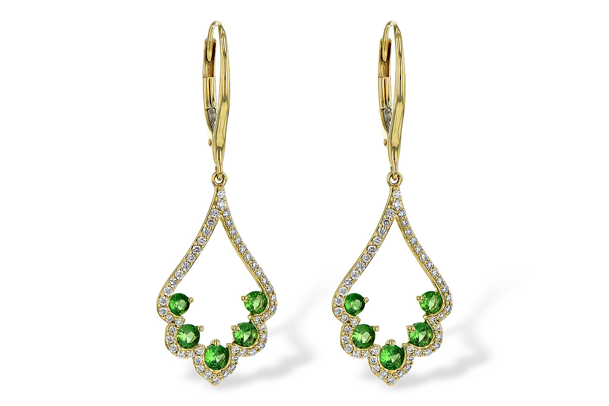 E236-09589: EARR .64 GREEN GARNET .98 TGW