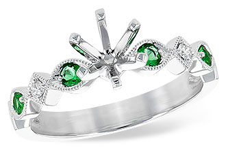 E236-11416: LDS SEMI DIA RG .12 EMERALD .16 TGW