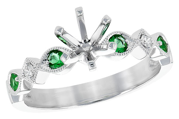 E236-11416: LDS SEMI DIA RG .12 EMERALD .16 TGW